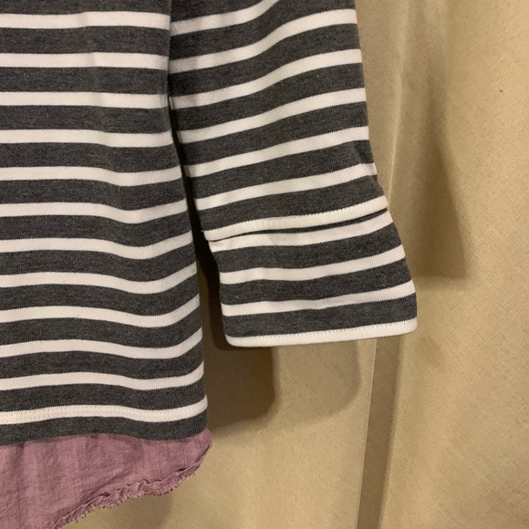 Market & Spruce Striped Boatneck Sweater | Faux Layered Look | size S - Picture 3 of 8